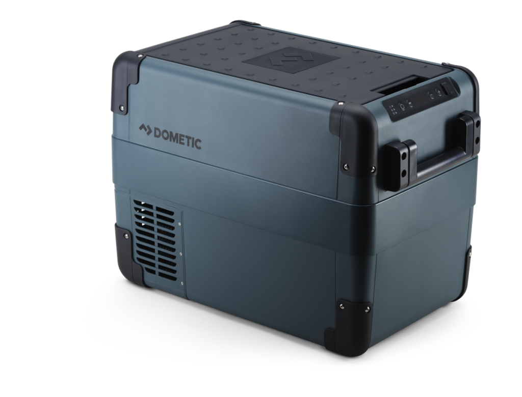 Dometic portable cooler for camping, outdoor activities, and travel.